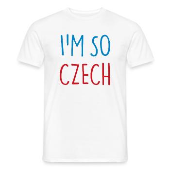 JE SUIS TELLEMENT TCHÈQUE République tchèque - T-shirt homme - blanc - Devant - AI Model Male 178 dark (178cm)