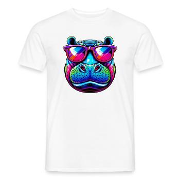 Hippopotamus - Men's T-Shirt - white - Front - AI Model Male 178 dark (178cm)