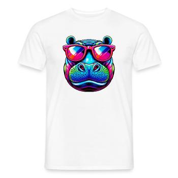 Hippopotamus - Men's T-Shirt - white - Front - AI Model Male 178 dark (178cm)
