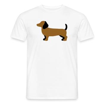 Silhouette de teckel – Design minimaliste pour chien - T-shirt homme - blanc - Devant - AI Model Male 178 dark (178cm)