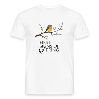 Vogel am Blütenzweig  - Männer T-Shirt - Weiß - Vorne - AI Model Male 178 dark (178cm)