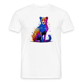 Guépard - T-shirt homme - blanc - Devant - AI Model Male 178 dark (178cm)