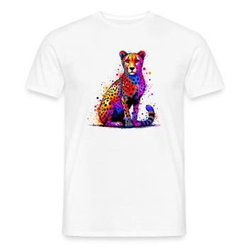 Guépard - T-shirt homme - blanc - Devant - AI Model Male 178 dark (178cm)
