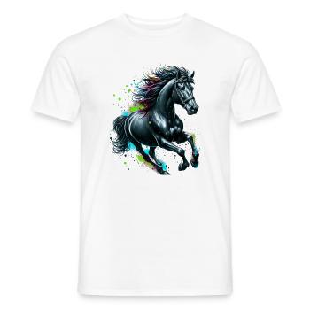 Pferd - Männer T-Shirt - Weiß - Vorne - AI Model Male 178 dark (178cm)