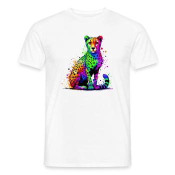 Cheetah - Men's T-Shirt - white - Front - AI Model Male 178 dark (178cm)