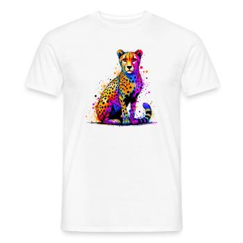 Cheetah - Men's T-Shirt - white - Front - AI Model Male 178 dark (178cm)