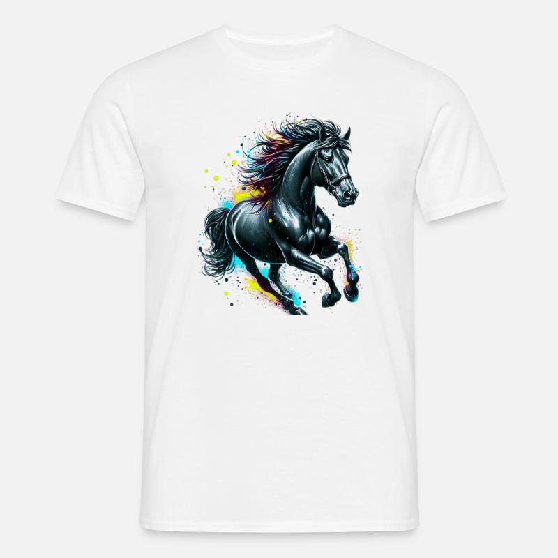 Pferd - Männer T-Shirt - Weiß