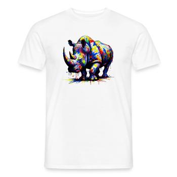 Rhinoceros - Men's T-Shirt - white - Front - AI Model Male 178 dark (178cm)
