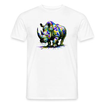 Rhinoceros - Men's T-Shirt - white - Front - AI Model Male 178 dark (178cm)