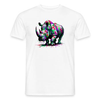 Rhinoceros - Men's T-Shirt - white - Front - AI Model Male 178 dark (178cm)