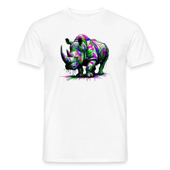Rhinoceros - Men's T-Shirt - white - Front - AI Model Male 178 dark (178cm)