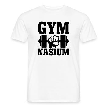 GYM Nasium - Workout - Männer T-Shirt - Weiß - Vorne - AI Model Male 178 dark (178cm)