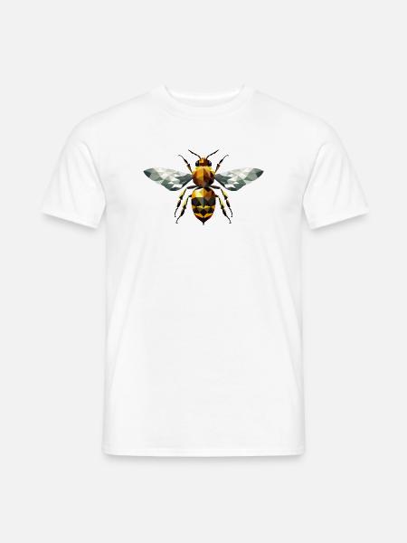 Bi med harmoniske gule og brune toner - Mænd T-shirt - hvid