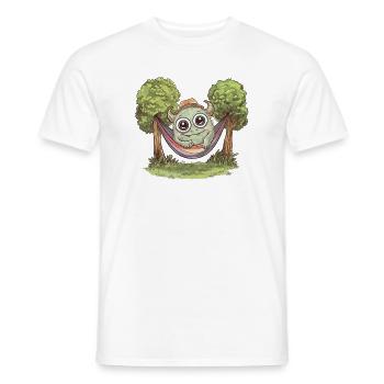 Niedliches Monster in Hängematte - Männer T-Shirt - Weiß - Vorne - AI Model Male 178 dark (178cm)