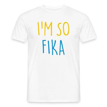 I’M SO FIKA Sverige Suède - T-shirt homme - blanc - Devant - AI Model Male 178 dark (178cm)