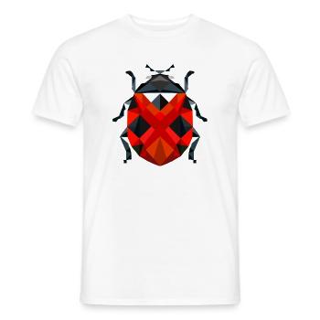 Stylish Polygonal Ladybug Illustration - Men's T-Shirt - white - Front - AI Model Male 178 dark (178cm)