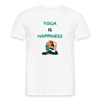 Yoga is happiness - Männer T-Shirt - Weiß - Vorne - AI Model Male 178 dark (178cm)