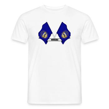 texte des petits drapeaux NEBRASKA - T-shirt homme - blanc - Devant - AI Model Male 178 dark (178cm)