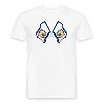 Zwei Flaggen durchquerten West Virginia - Männer T-Shirt - Weiß - Vorne - AI Model Male 178 dark (178cm)