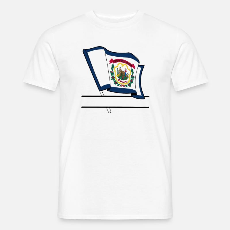 Flagge West Virginia Textbanner - Männer T-Shirt - Weiß