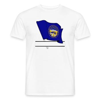 Flag Nebraska text banner - Men's T-Shirt - white - Front - AI Model Male 178 dark (178cm)