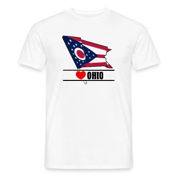 Flagge Ohio Herz OHIO - Männer T-Shirt - Weiß - Vorne - AI Model Male 178 dark (178cm)