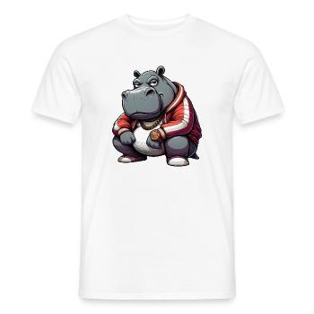 hiphop potame hippopotame - T-shirt homme - blanc - Devant - AI Model Male 178 dark (178cm)