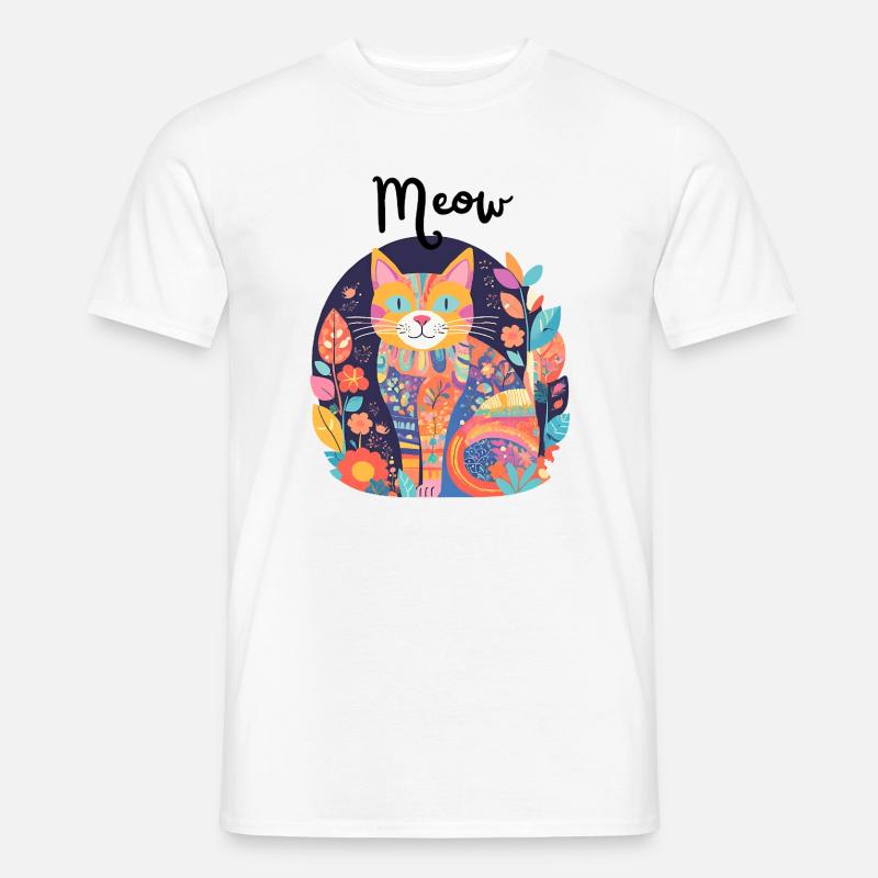 Colorful Cat Patchwork Anthology - Men’s T-shirt - white