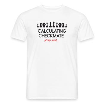 Schach - Schachmatt berechnen. Bitte warten... - Männer T-Shirt - Weiß - Vorne - AI Model Male 178 dark (178cm)
