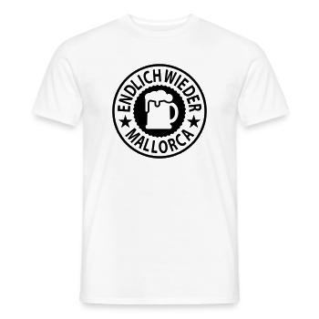 Finally Mallorca beer again - Men's T-Shirt - white - Front - AI Model Male 178 dark (178cm)