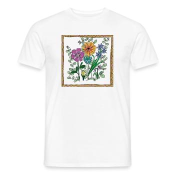 Blumen, Blüten und Pflanzen - Männer T-Shirt - Weiß - Vorne - AI Model Male 178 dark (178cm)