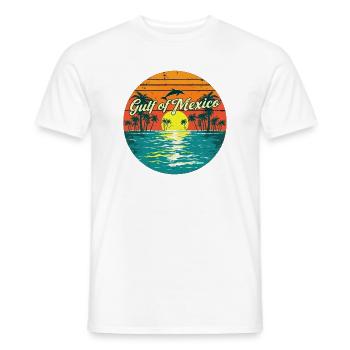Golf von Mexiko Strand Palmen Sommerferien tshirt - Männer T-Shirt - Weiß - Vorne - AI Model Male 178 dark (178cm)