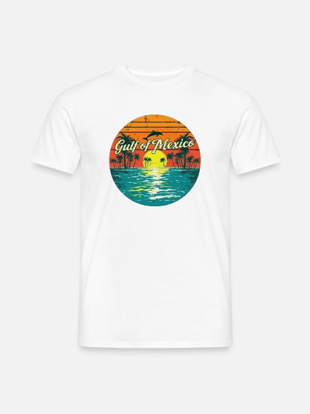 Golf von Mexiko Strand Palmen Sommerferien tshirt - Männer T-Shirt - Weiß