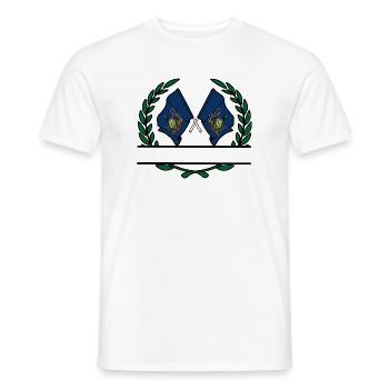 Drapeaux USA Pennsylvanie couronne de laurier bannière - T-shirt homme - blanc - Devant - AI Model Male 178 dark (178cm)