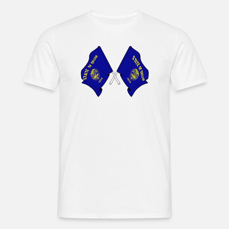 Deux drapeaux ont traversé l’Oregon - T-shirt Homme - blanc