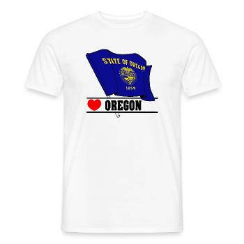 Flagge Oregon Herz OREGON - Männer T-Shirt - Weiß - Vorne - AI Model Male 178 dark (178cm)
