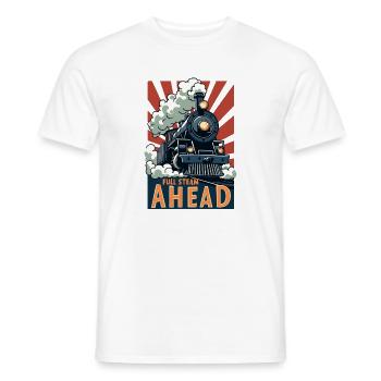 Voll Dampf Voran Lokomotiv Poster - Männer T-Shirt - Weiß - Vorne - AI Model Male 178 dark (178cm)
