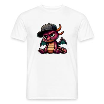Purple Hiphop Dragon Cap - Men's T-Shirt - white - Front - AI Model Male 178 dark (178cm)