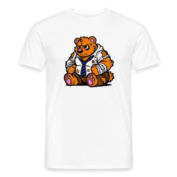 Office Bear - Men's T-Shirt - white - Front - AI Model Male 178 dark (178cm)