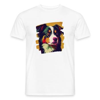 Australian Shepherd - Men's T-Shirt - white - Front - AI Model Male 178 dark (178cm)