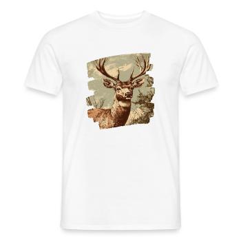 Deer with antlers - Men's T-Shirt - white - Front - AI Model Male 178 dark (178cm)