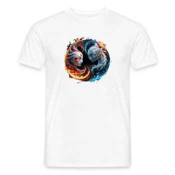 Harmonie élémentaire, yin et yang de la nature. - T-shirt homme - blanc - Devant - AI Model Male 178 dark (178cm)