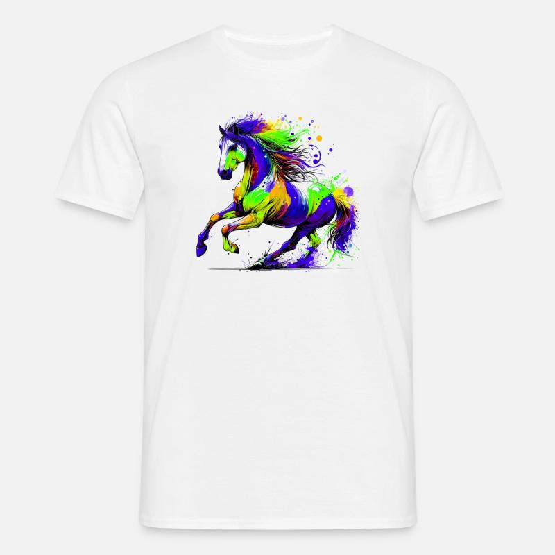 Pferd - Männer T-Shirt - Weiß