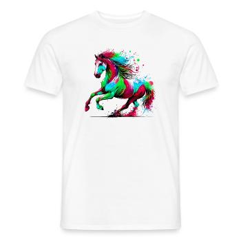 Pferd - Männer T-Shirt - Weiß - Vorne - AI Model Male 178 dark (178cm)