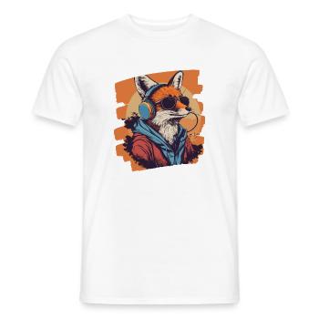 Fuchs Kopfhörer - Männer T-Shirt - Weiß - Vorne - AI Model Male 178 dark (178cm)
