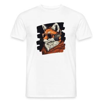 Fuchs Kopfhörer - Männer T-Shirt - Weiß - Vorne - AI Model Male 178 dark (178cm)