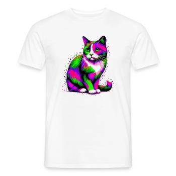 Cat - Men's T-Shirt - white - Front - AI Model Male 178 dark (178cm)