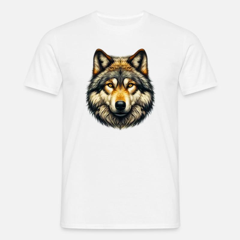 Wolf - Männer T-Shirt - Weiß