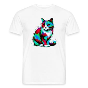 Chat - T-shirt homme - blanc - Devant - AI Model Male 178 dark (178cm)