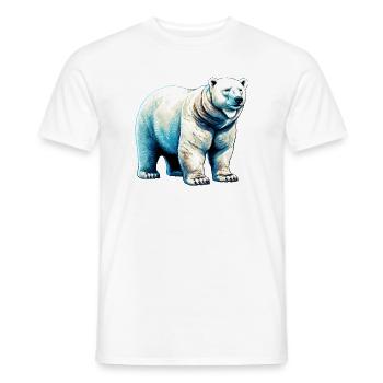 White polar bear - Men's T-Shirt - white - Front - AI Model Male 178 dark (178cm)